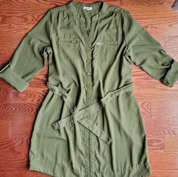 Green Shirt Dress